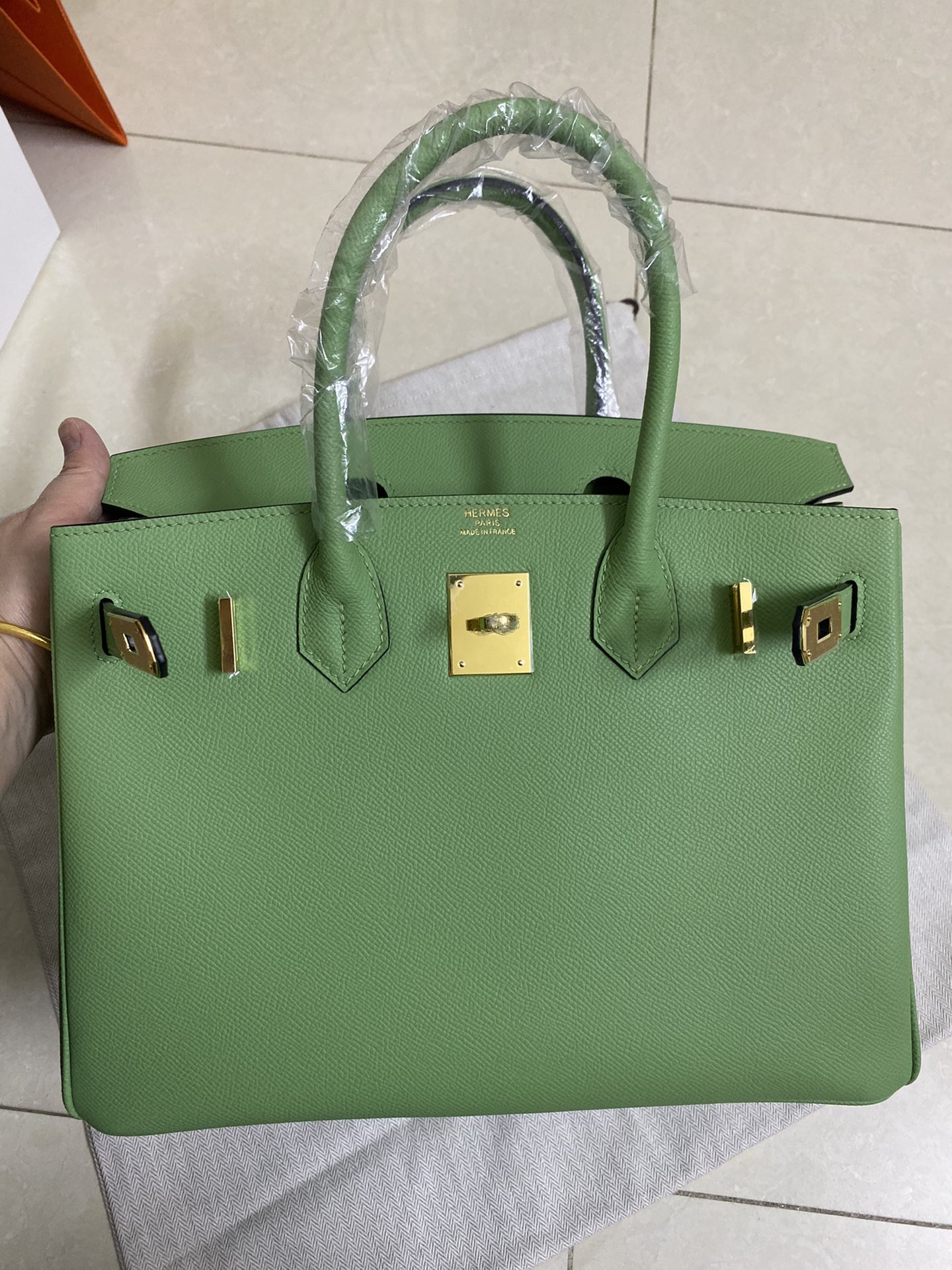 Hermes Birkin 35CM Epsom Leather Handbag Green Kiwi